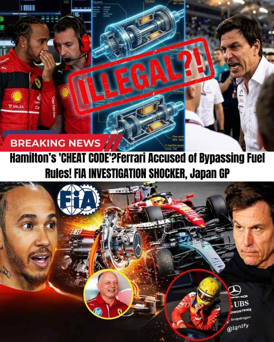 The paddock is in chaos after shocking claims that Ferrari may have used insider knowledge linked to Lewis Hamilton to push the limits of fuel regulations.