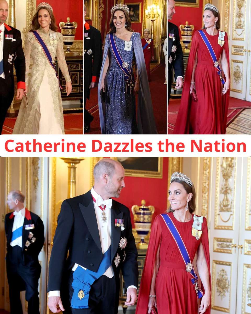 Catherine Dazzles the Nation with Her Enchanting Elegance at the State Banquet, Solidifying Her Status as a Fashion Icon!